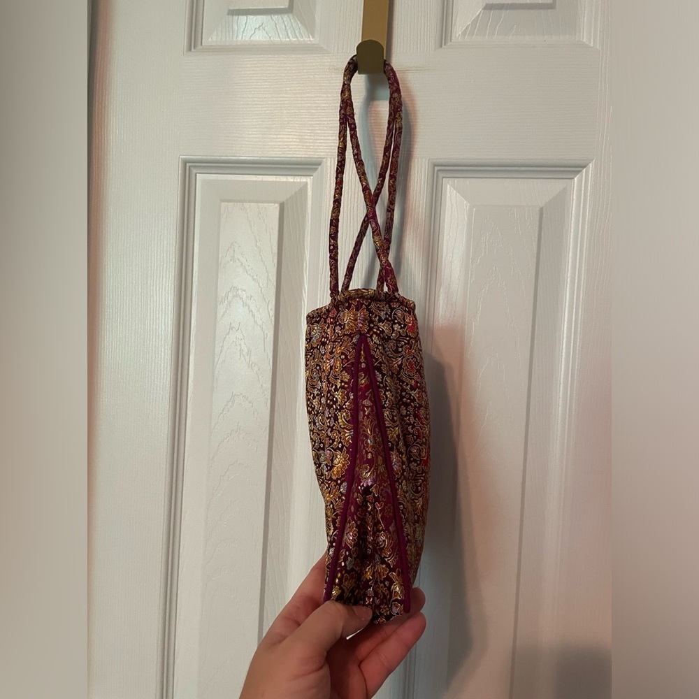 Asian Inspired Floral Brocade Style Handbag - Picture 4 of 5